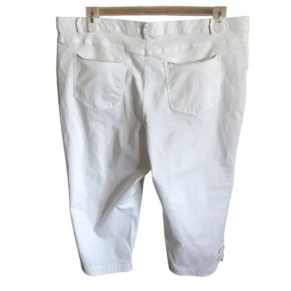 Ruby Rd. white Capri pants Women's Plus Size 18 Stretch - Picture 2 of 4